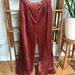 Banana Republic Velvet Pants in Deep Red